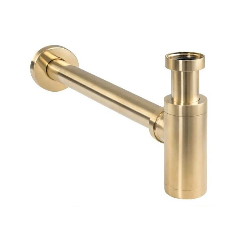 Siphon rond universel 1'1/4 couleur or brossé Pollini art 120ORS Or brossé