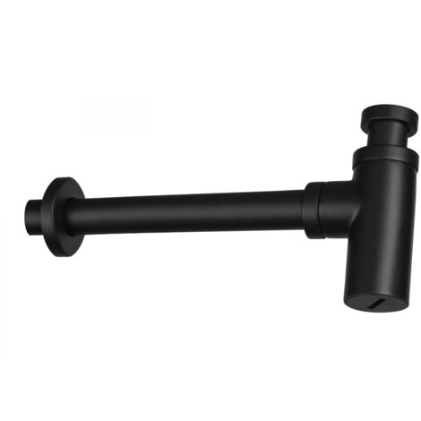 Siphon schwarz Rund Gewinde 1 1/4 Zoll Metall ARNIKA-30 B/H/T ca.: 5/12,5-21/32 cm