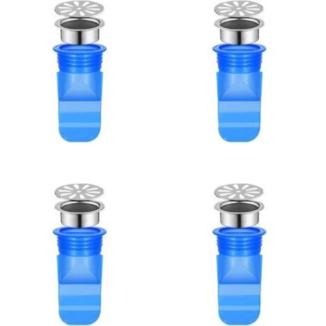 Siphon sol silicone évier Bain évier Bouchons de Vidange Bouchon d'évier multifonction Baignoire Bouchon pour tubes Tuyaux dans salle bain Toilette Drain plancher Joint Resist Smell Bugs 4 pièce