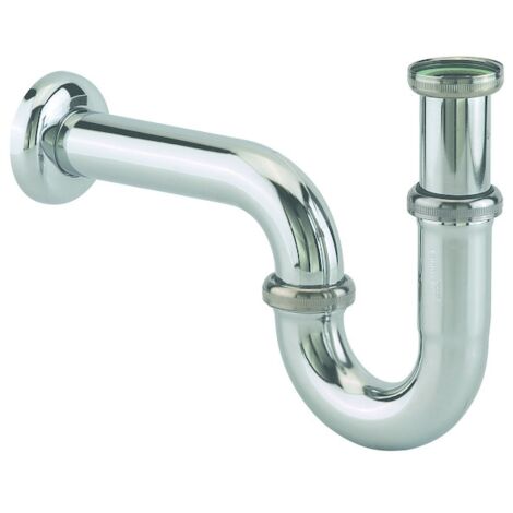 Siphon tube vasque - Diamètre d'entrée : 1"1/4 - Hauteur garde d'eau : 65 mm - Diamètre sortie : 32 mm - VALENTIN