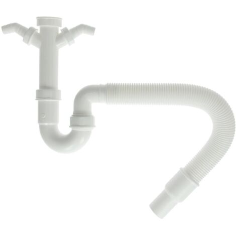 Siphon tubulaire flexible DN40/50 avec 2 raccordements