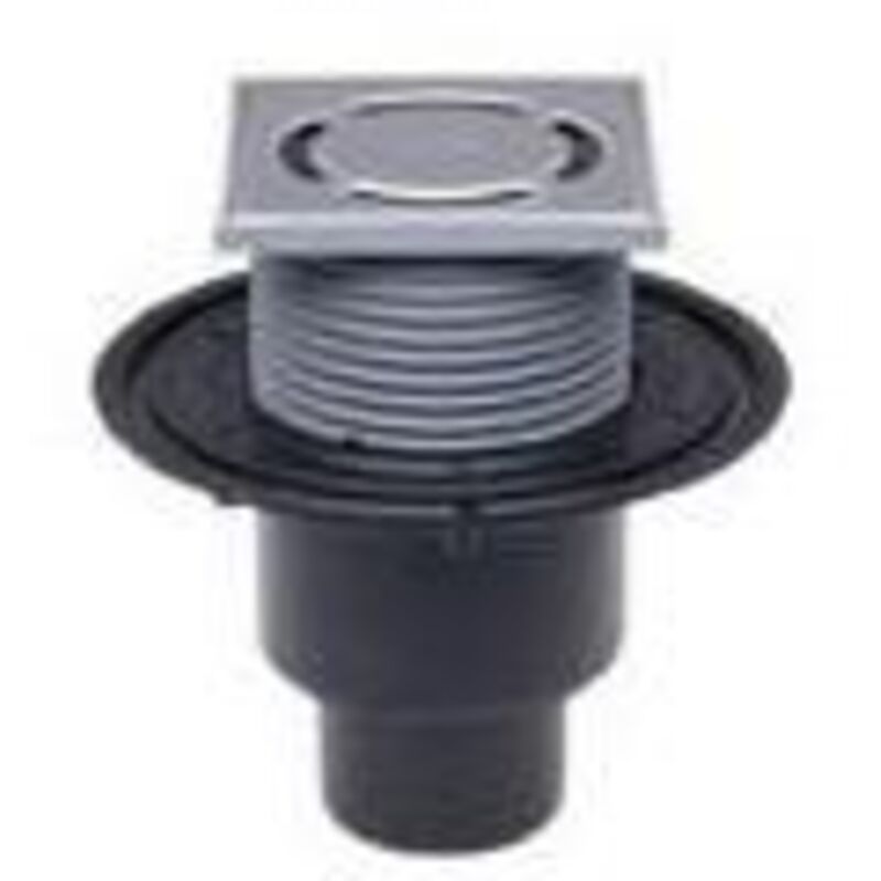 Ferrari Srl - Siphon vertical pour terrasse/balcon DN50/75/110, support de grille 123x123mm, grille en acier inoxydable 115x115mm et système a