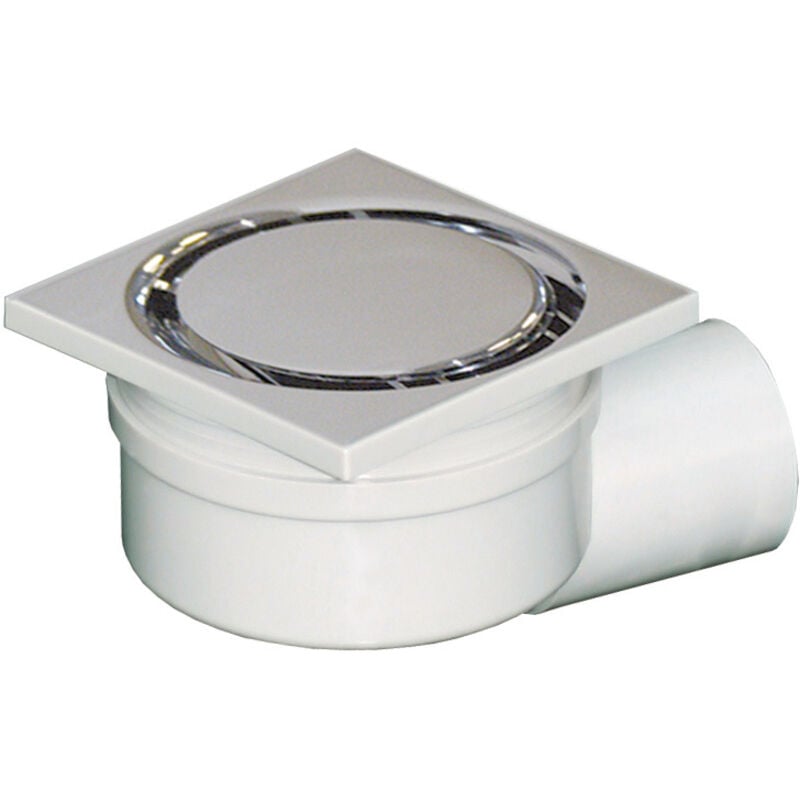 First Plast - Siphonette 100x100mm sortie horizontale Ø50 31L/min - Chromé