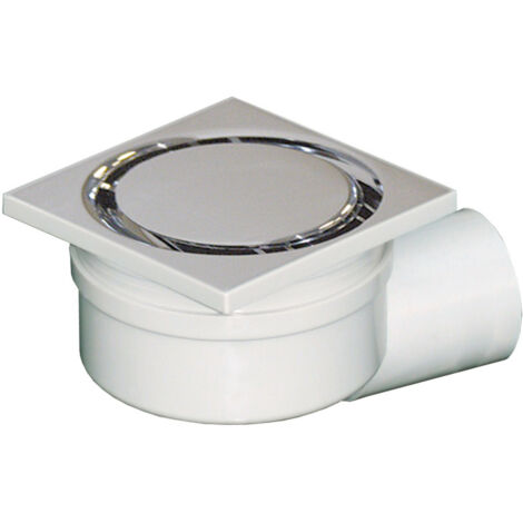 Siphonette 100x100mm sortie horizontale Ø50 31L/min - Chromé