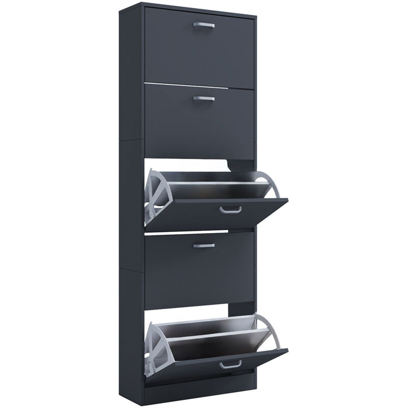 Ebuy24 - SiposXL meuble à chaussures 5 portes anthracite.