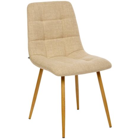 Sirac Silla de Tela de Lino Beige A45xP55xAl84 cm - Atmosphera créateur d'intérieur