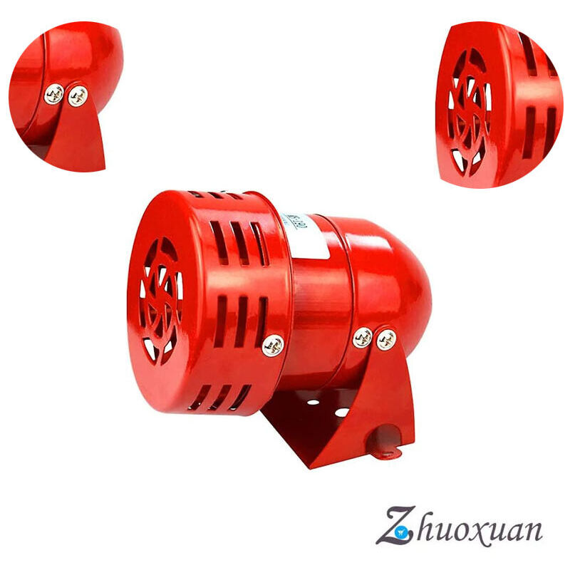 AlwaysH Siren Alarm 220V Powerful Outdoor Siren Alarm 120dB Red Motor Wire Sirne Metal Horn Industry Boat Alarm