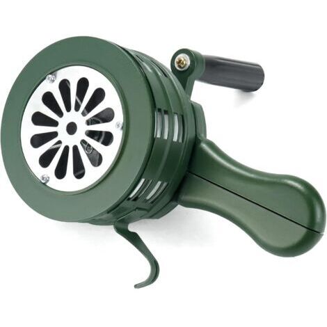 Sirena d'allarme con manovella, 110 dB, in lega di alluminio, per fabbriche, scuole e luoghi pubblici.
