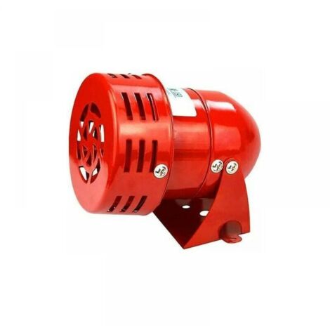 Sirena de alarma exterior potente CHOYCLIT de 220 V, 120 dB, bocina de sirena metálica accionada por motor rojo, alarma industrial para barcos