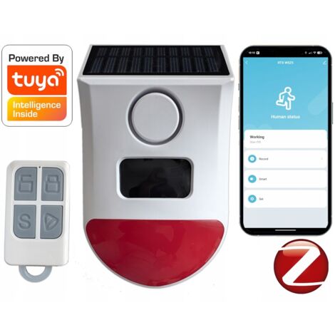 Sirena di allarme per esterni RTX con batteria solare PIR e telecomando ZigBee TUYA