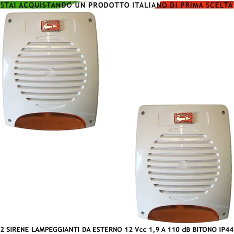 SIRENA FILARE POTENTE 120DB INTERNO ESTERNO 12V DC ALLARME