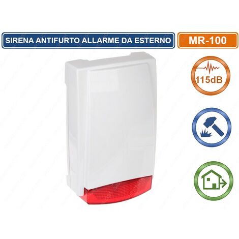 SIRENA SEGNALATORE ACUSTICO CABLATA DA ESTERNO 115 DB PER ANTIFURTO ALLARME