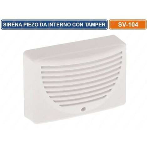 SIRENA SEGNALATORE PIEZO DA INTERNO PER SISTEMI ALLARME CON PROTEZIONE TAMPER