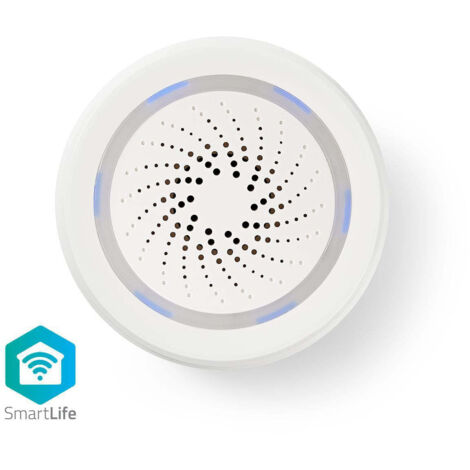Sirena smart nedis wifi alimentazione da rete 85db 8 suoni bianco - wifisi10cwt