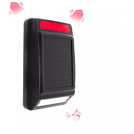 Sirène additionnelle ou carillon sans-fil 900 mètres solaire extérieure lumière & flash récepteur intégré (gamme DA600+)