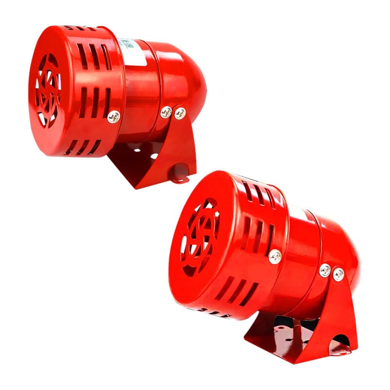 Fei Yu - Sirène Alarme 220V Puissant à Exterieure, Sirene Alarme 120dB,Rouge Moteur Conduit Sirène Métal Corne Industrie Bateau Alarme
