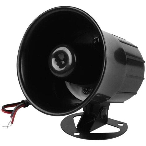 Sirène Corne Haut-Parleur, Electronic Sirène d'urgence Haut-Parleur DC 12V Alarme de sécurité Filaire pour Sécurité Extérieure