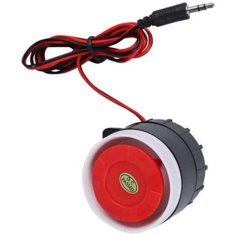 Sirène d'alarme 12V puissante 120dB, avertisseur sonore compact pour système de sécurité maison, véhicule ou atelier.