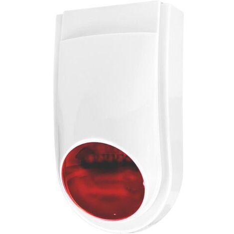Sirène d'Alarme Extérieure 130 DB, Lumière LED Rouge Clignotante, Alertes à Distance, Compatible Système (Siren-1)