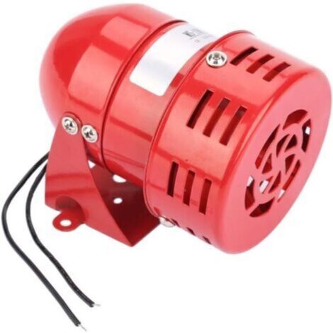 Sirène d'alarme extérieure, 220 V, 120 dB, mini-sirène filaire MS-190, alarme moteur industrielle, alarme moteur rouge, sirène à tonalité continue pour usines, zones résidentielles et rues commerçante