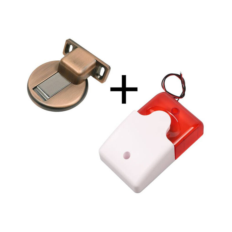 Sunxury - Sirène d'alarme sonore et lumineuse 220V, klaxon d'alarme anti-cambriolage à décibel élevé avec lumière clignotante led pour magasin à