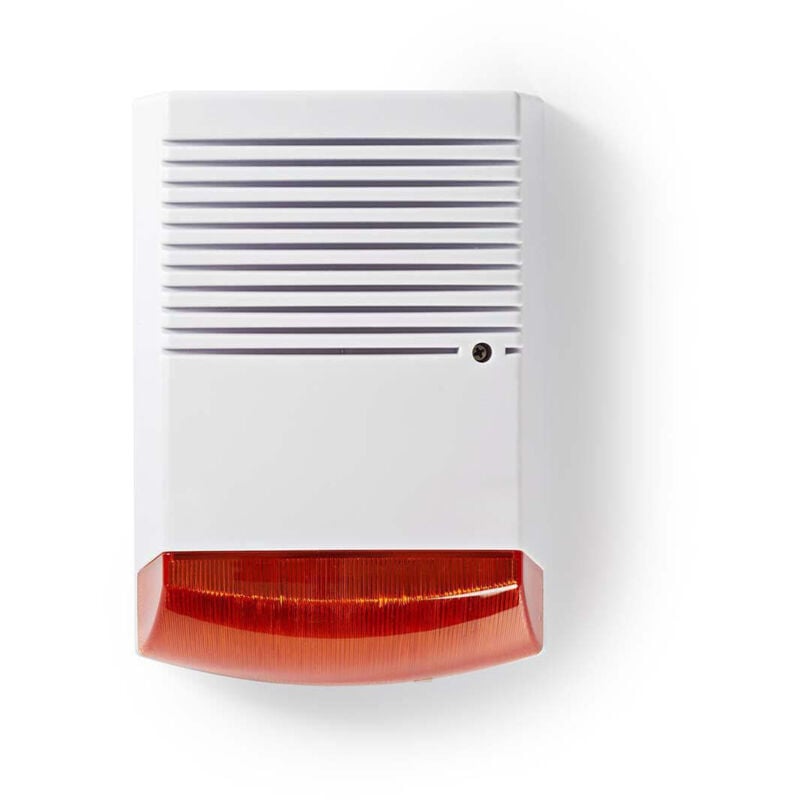 Nedis - sirène de sécurité factice IP44 blanc/orange