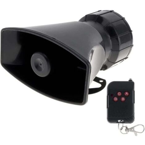 Sirène de Voiture: klaxon, Une Alarme de Type Incendie, Ambulance, Circulation, Police, avec Une télécommande Noire, 12 V