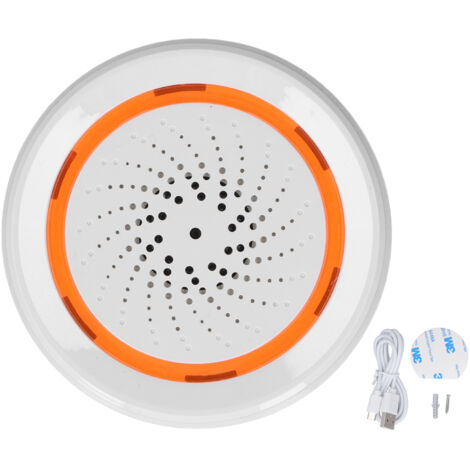 Sirène Intelligente Zigbee 3.0 90dB avec Alarme Sonore, Compatible Tuya pour Sécurité Sans Fil, Alimentation 5V/1A