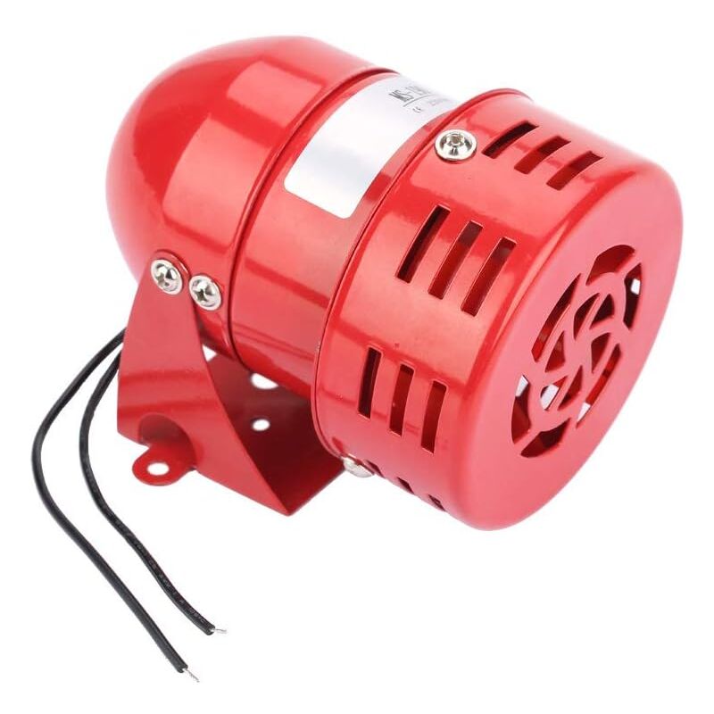 Sirène Sonore, Mini Alarme de Moteur en Métal Rouge 220V 120DB, Garde électrique Industrielle MS-190 Contre Le Vol pour L'usine