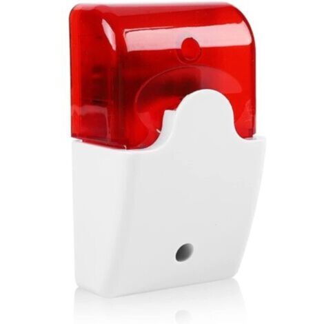 Sirène stroboscopique filaire, DC 12V Mini sirène stroboscopique avec alarme stroboscopique sirène de sirène de lumière rouge pour système d'alarme de sécurité à domicile 110dB