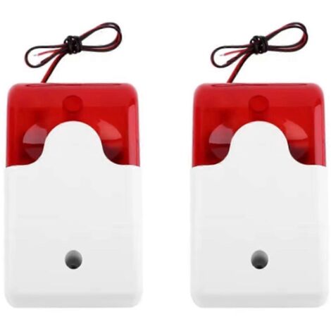 Sirène stroboscopique LED 12V filaire pour alarme antivol