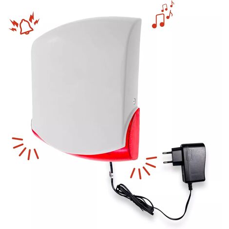 Sirène supplémentaire puissante 120 dB sans-fil haute-résistance IP55 avec flashs (gamme KP)