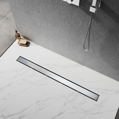 SIRHONA 100 cm Canalina Scarico Doccia Canaletta Di Scarico per Doccia in Acciaio inox Canalina Doccia con filtro per capelli