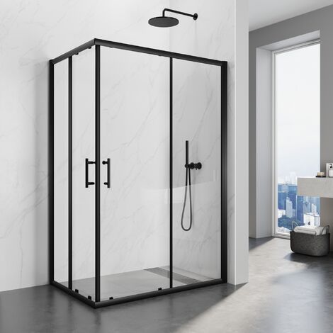 CABINA DE DUCHA COMPLETA DE 120X80 CON PUERTAS TRANSPARENTES Y PLATO DE  DUCHA DE CERÁMICA