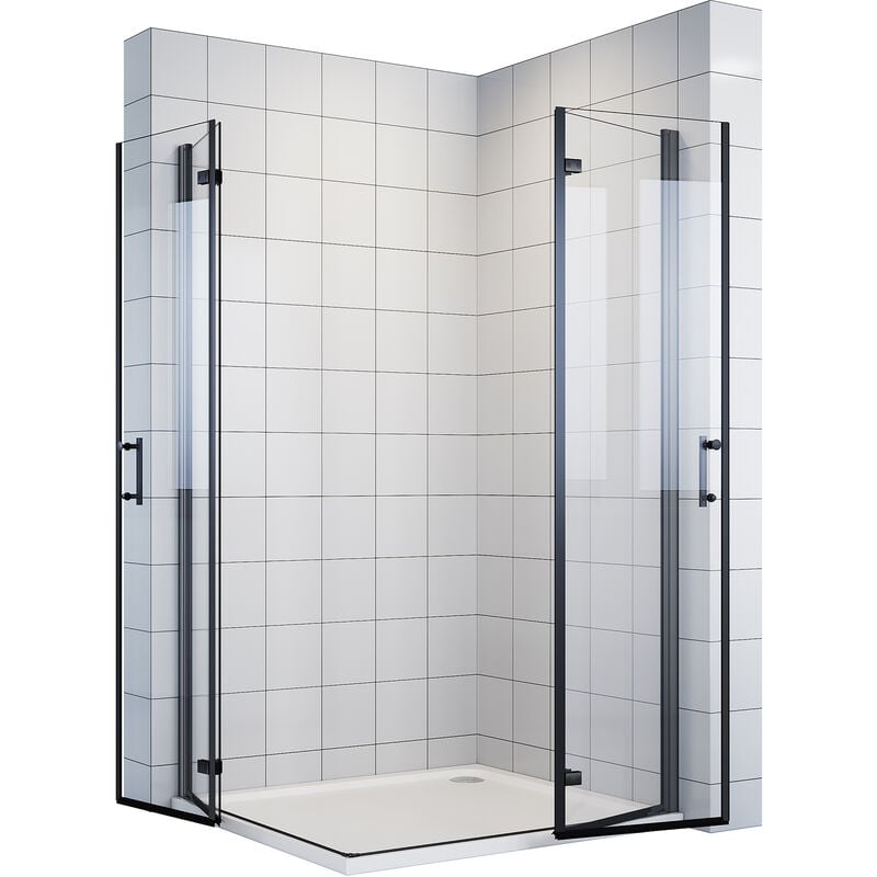 Sirhona - Cabine de douche pliante Cabine de douche d'angle Salle de bain Verre trempé nano nettoyant 6MM, charnière en alliage de zinc, cadre en
