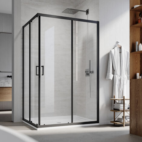 Cabine De Douche Angulaire Idralite Alabama 80x80 Cm - Verre Opaque - Hauteur 200 Cm