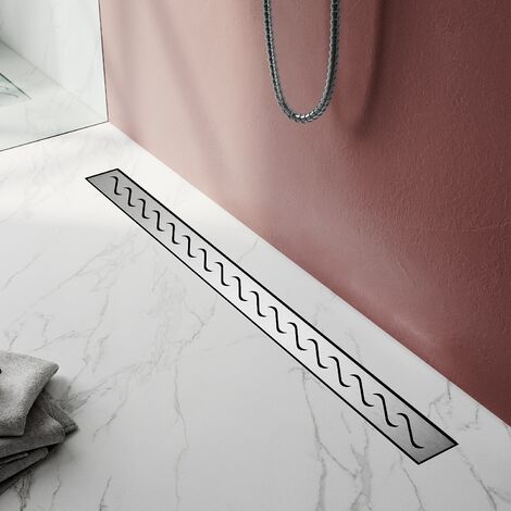 SIRHONA Canaleta de Ducha con Sifón de Acero Inoxidable,Desagüe de Ducha Decorado con Accesorio de Piso,con Tope de Olor y Tamiz de Pelo - 70 cm