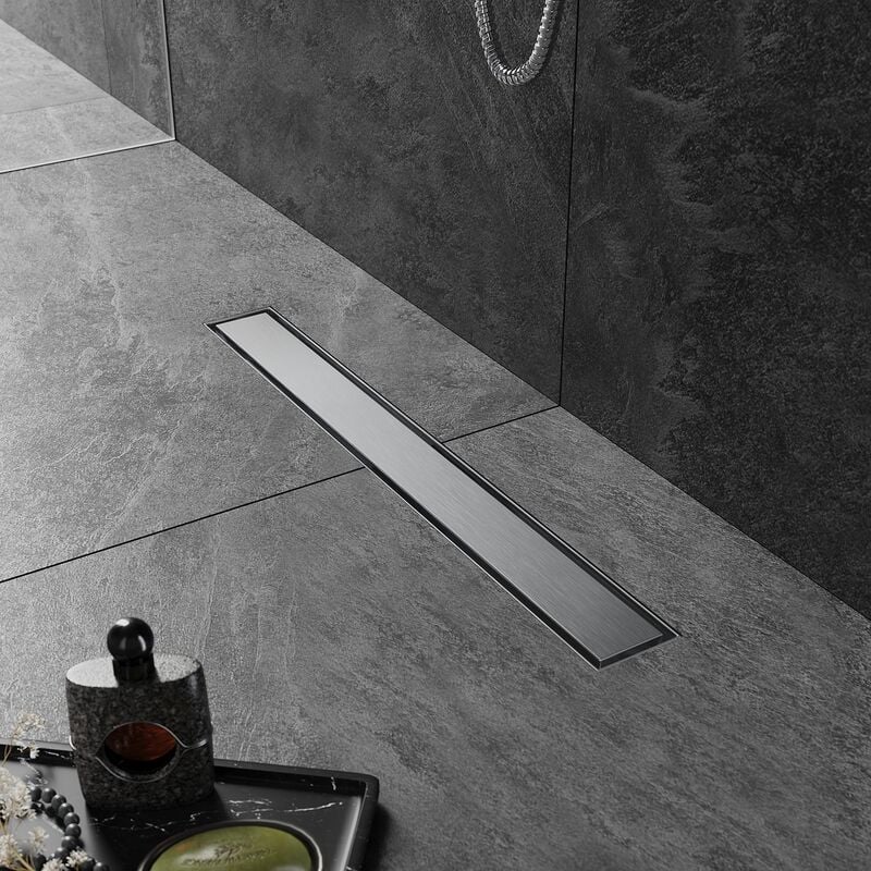 Caniveau Douche Italienne 60cm à carreler, Siphon de Sol Douche Modèle 2 en 1, Acier Inoxydable - Sirhona