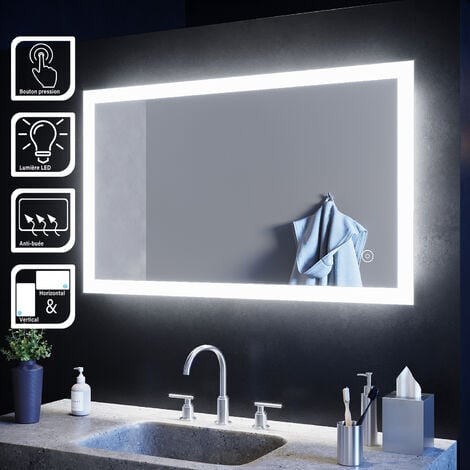 160x80cm Espejo baño bluetooth con LED antivaho + Dimmable + 3