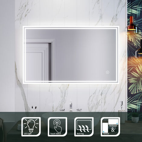 FORAM Moderne Miroir avec LED Illumination Salle de Bain avec Accessoires -  sur Mesure - LED Lumineux Miroir avec Éclairage intégré L01 : :  Cuisine et Maison