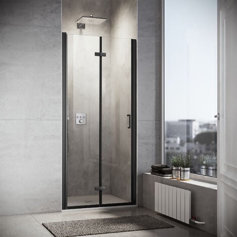 Bande d’étanchéité de porte de douche, barrière de douche noire avec  longueur réglable de 1 m