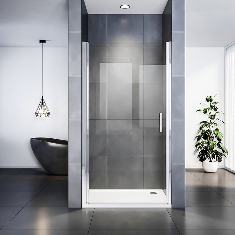 Porte de Douche 70 x 185 cm pivotante extensible verre trempé 6mm Joint de bas étanche Sirhona