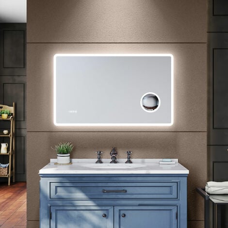 DecHome Specchio Bagno LED Antiappannamento con 3 Colori e