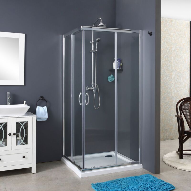 Siro - Cabine de douche coulissante d'angle 80x100 cm