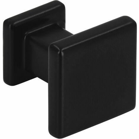 Siro Möbelknopf Baios 20x20mm - Möbelknauf quadratisch - Möbelgriff aus Metall, Zinkdruckguss schwarz matt