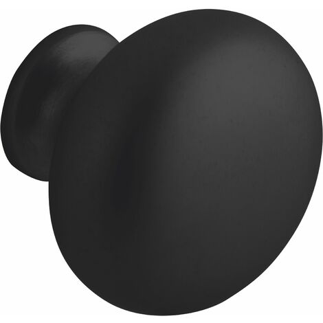 Siro Möbelknopf Comrido ø 32mm - Knauf für Schrank Tiefe 26,5mm - Möbelknauf, Zinkdruckguss schwarz matt