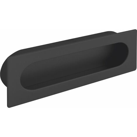 Siro Muschelgriff Azan Breite 125mm - Griffmuschel zum Einlassen mit Griffmulde, Zinkdruckguss schwarz matt