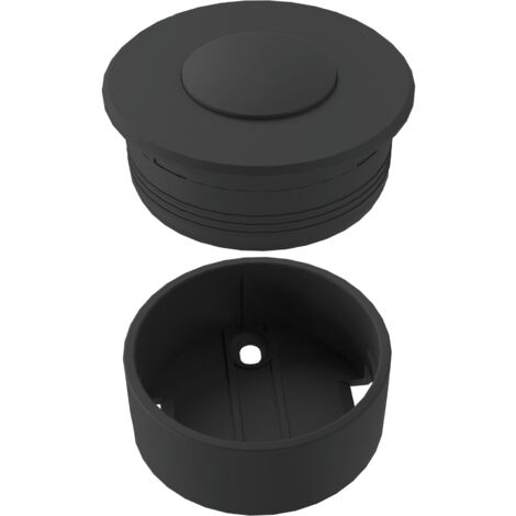 Siro PushPower Einbau Funkschalter rund - Funklichtschalter Mini 35 - keine Verkabelung notwendig, Kunststoff schwarz
