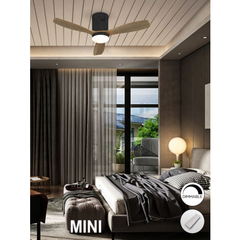 SIROCO MINI-VENTILADOR NEG/NOGAL DIMABLE