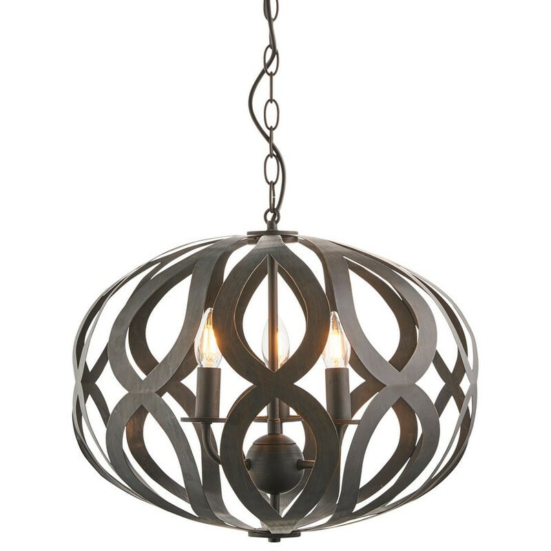 Endon - Sirolo - 3 Light Ceiling Pendant Antique Bronze Paint, E14